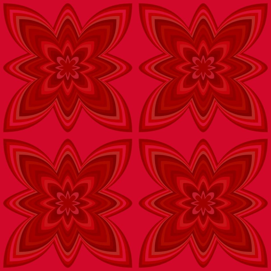 red pattern curved shape design