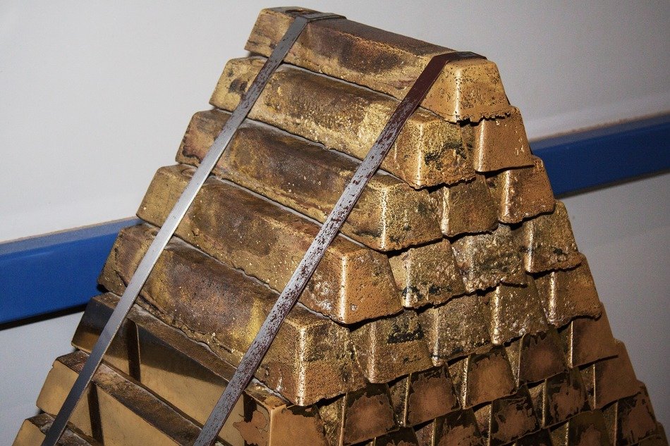 brass block stack bars shiny