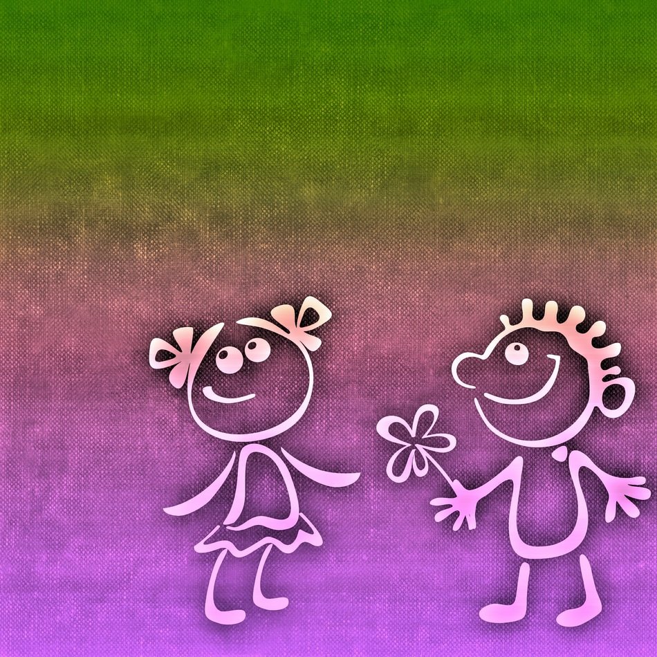 Card with funny couple in love free image download