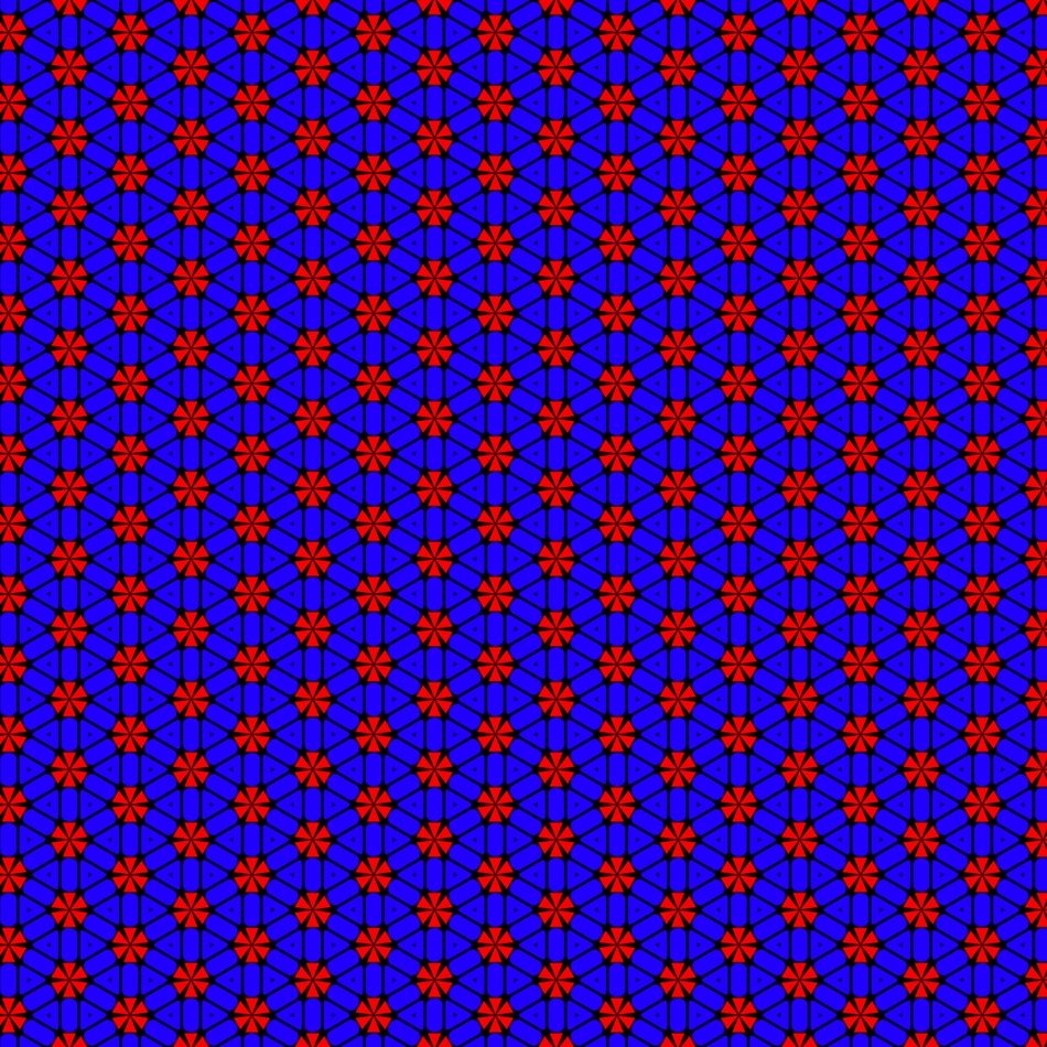 blue background with small red flowers