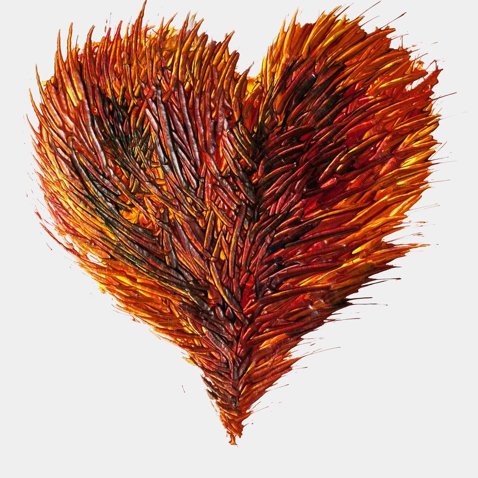 heart love luck painted split