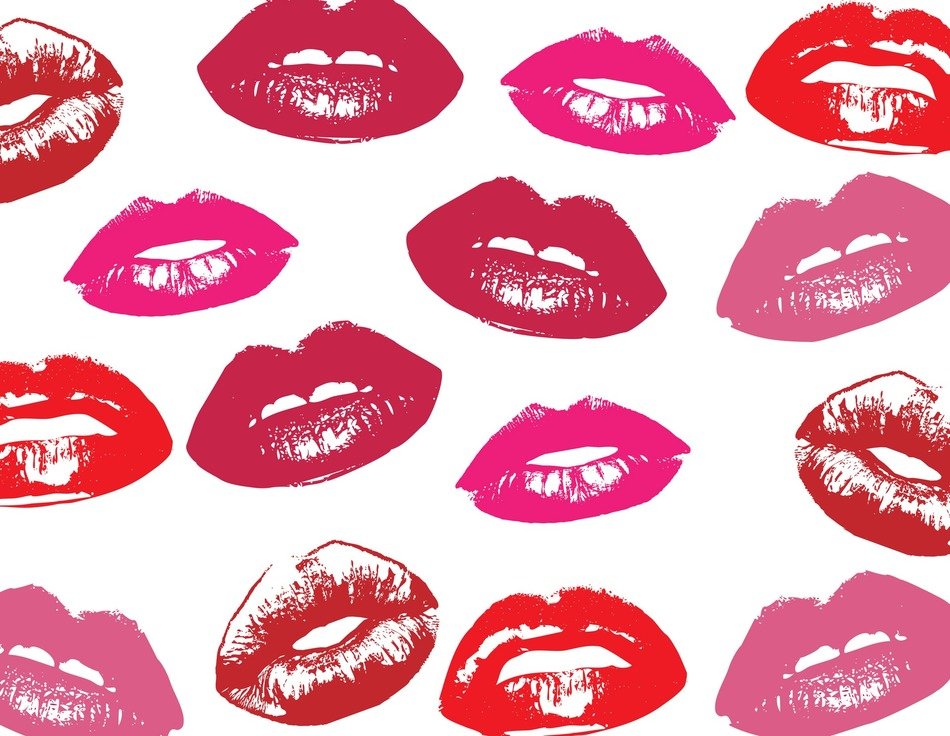 lips glossy red pink lipstick