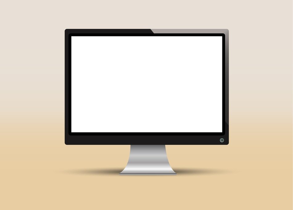 monitor isolated display beige