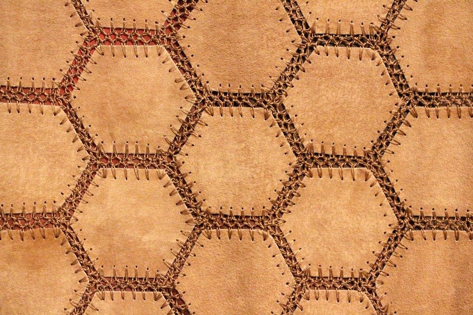 suede fabric hexagon tan soft