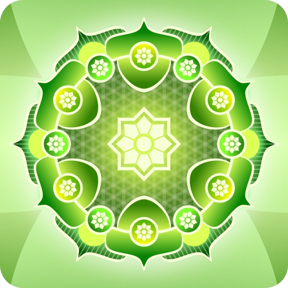 abstract green mandala pattern