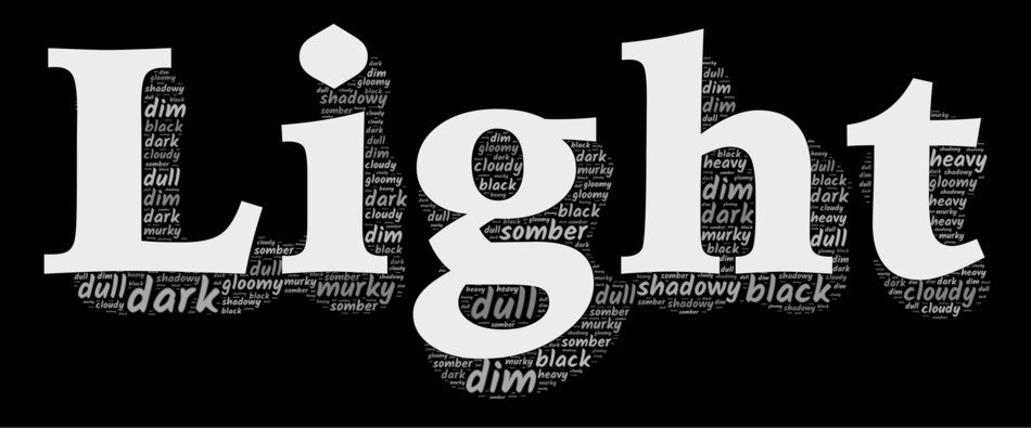 light word shadow contrast
