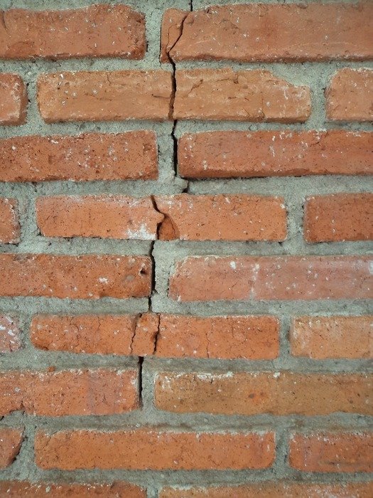 brick crack cut construction