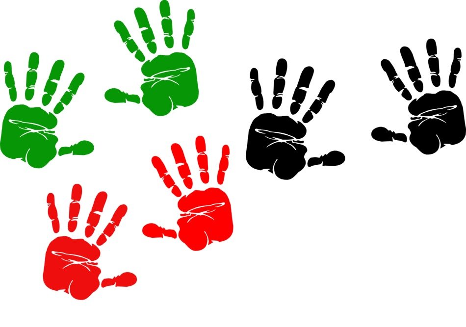 handprints colors paint symbol