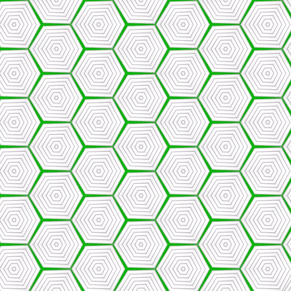 geometric beehive pattern green