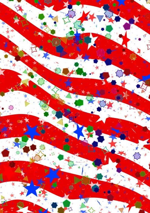 confetti star parade usa lines