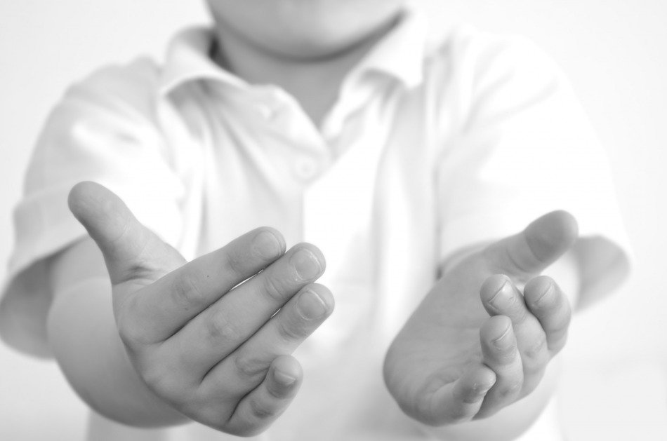 child emergency help hands people