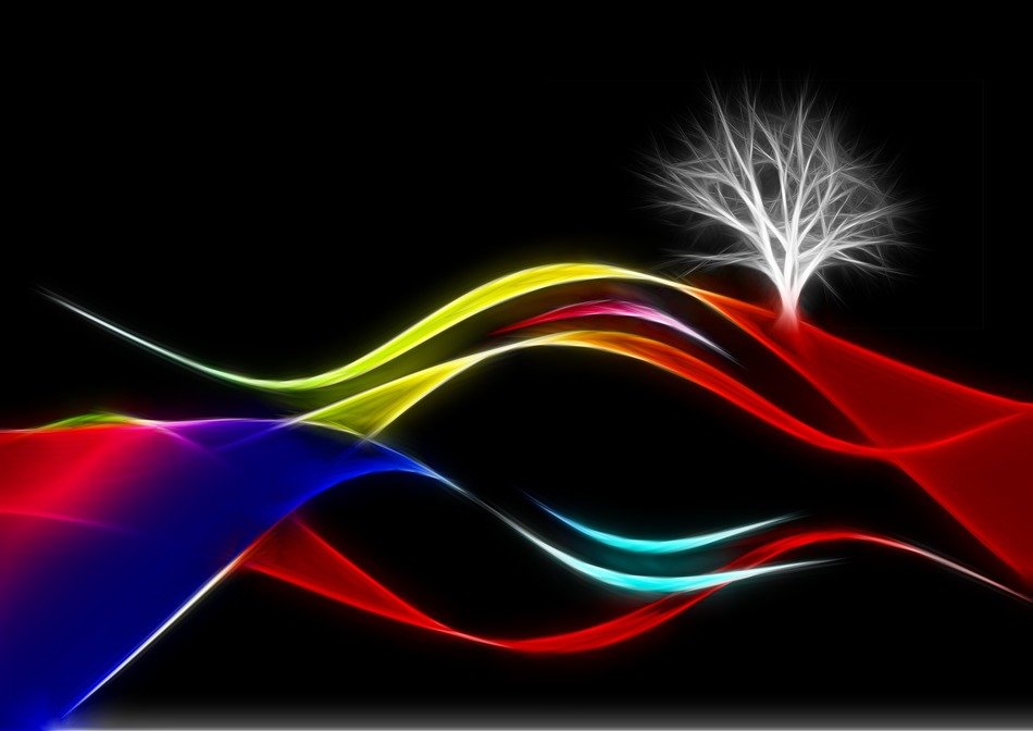 white tree on the top of color wave
