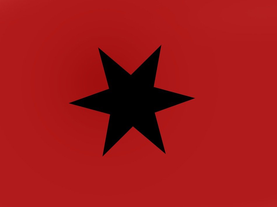 background star red black