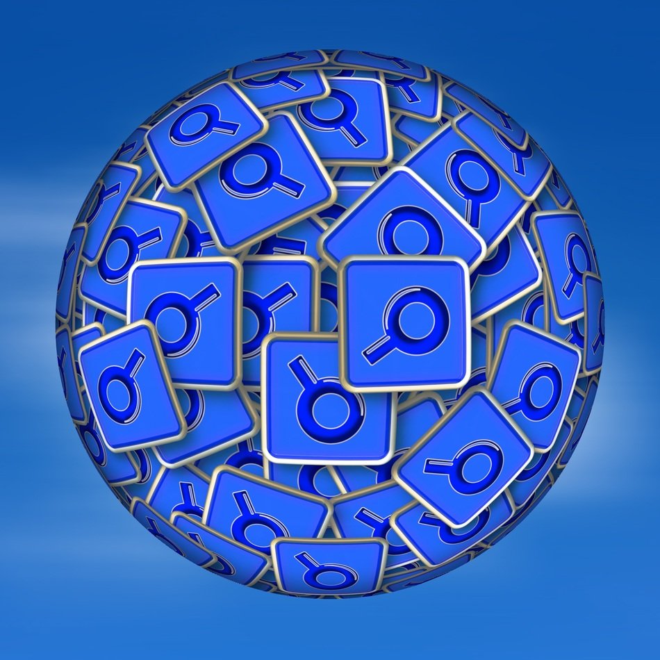 ball about magnifying glass search