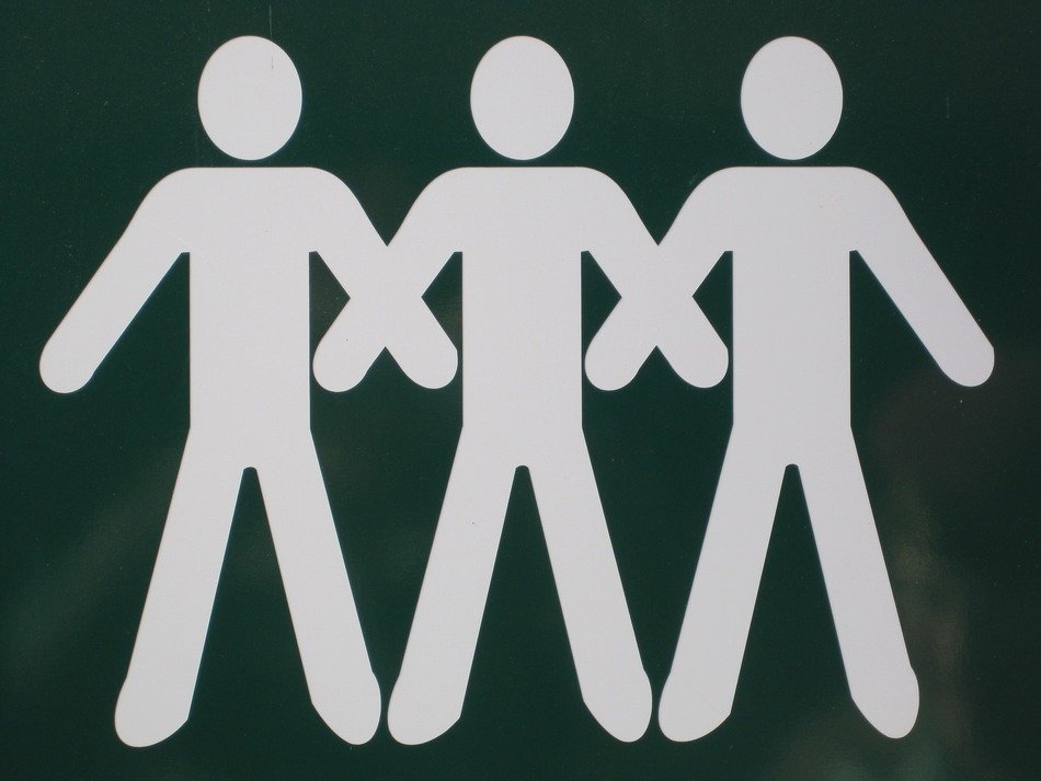 sign board white figures persons