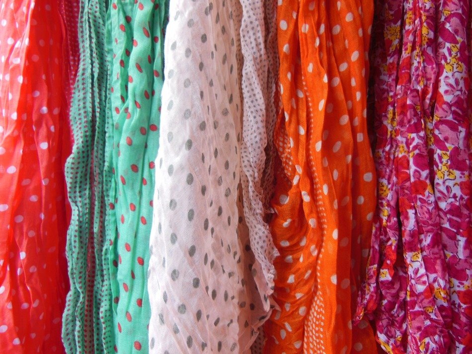 scarves polka dot floral colorful
