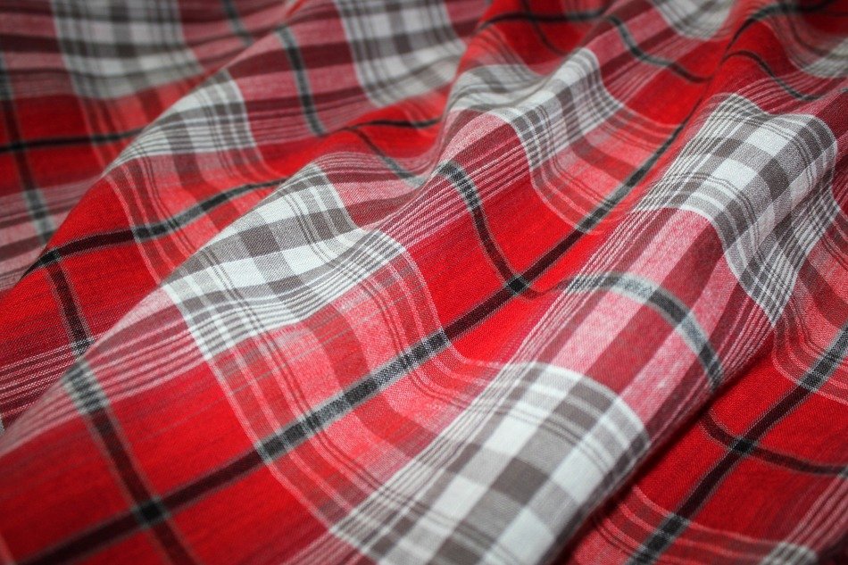red checkered background