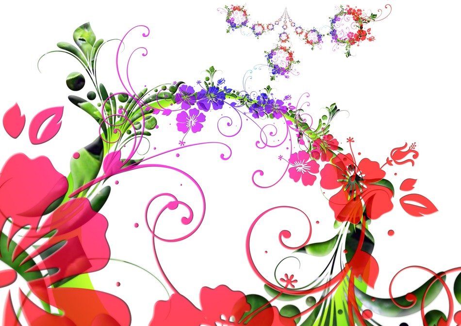 bright pattern of colors on a white background