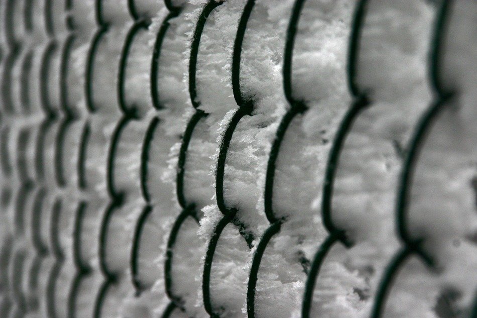 fence snow winter cold frozen