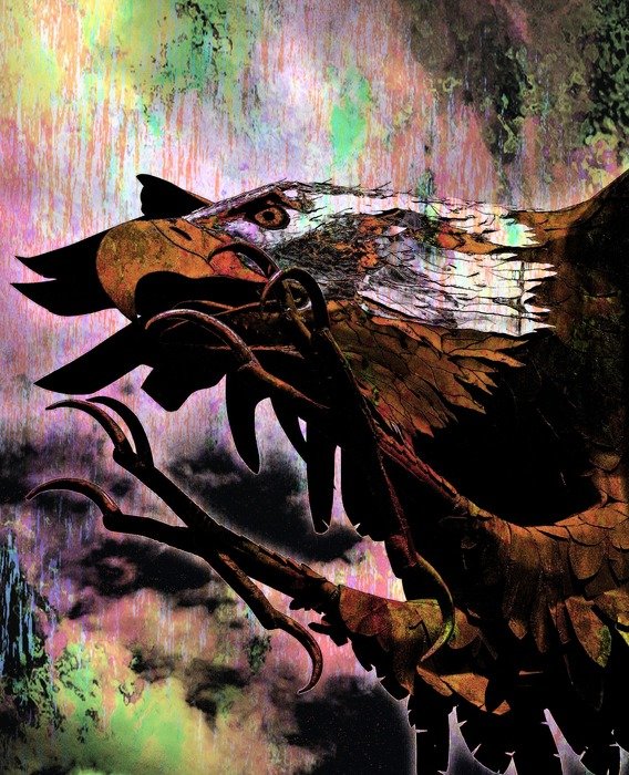bald eagle sculpture grunge artwork