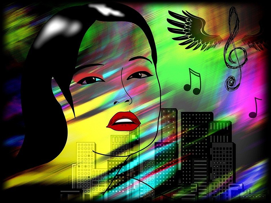woman face erotic background card