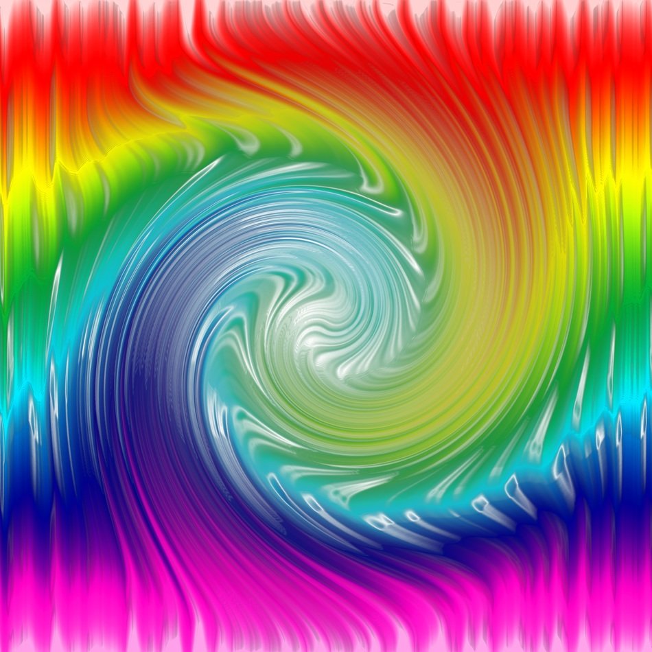 spirals colored rainbow background
