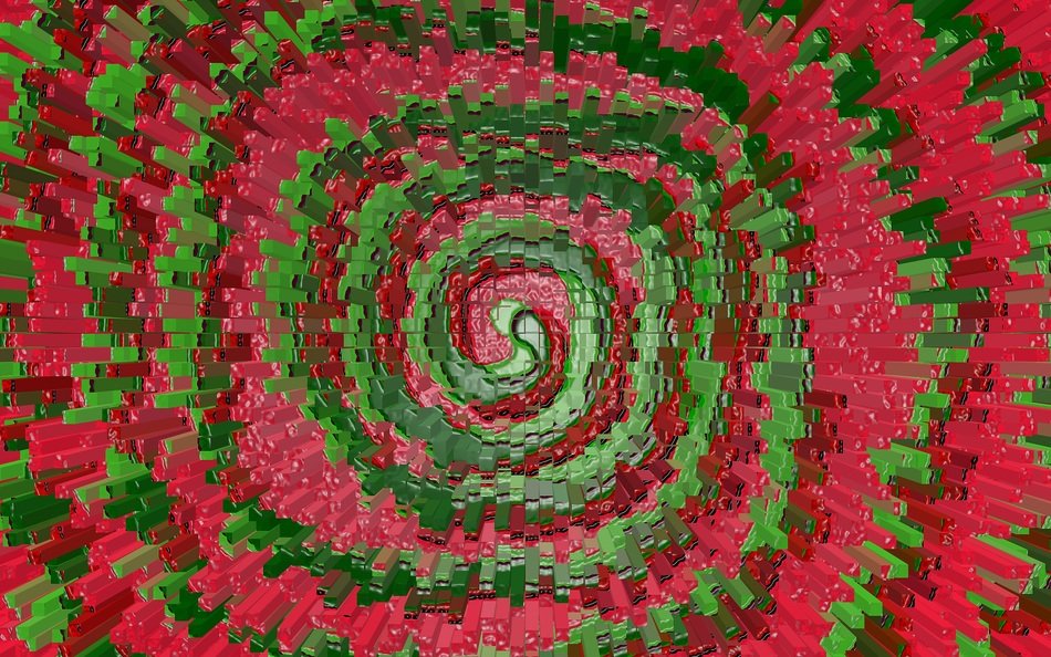 red green swirl twirl colorful
