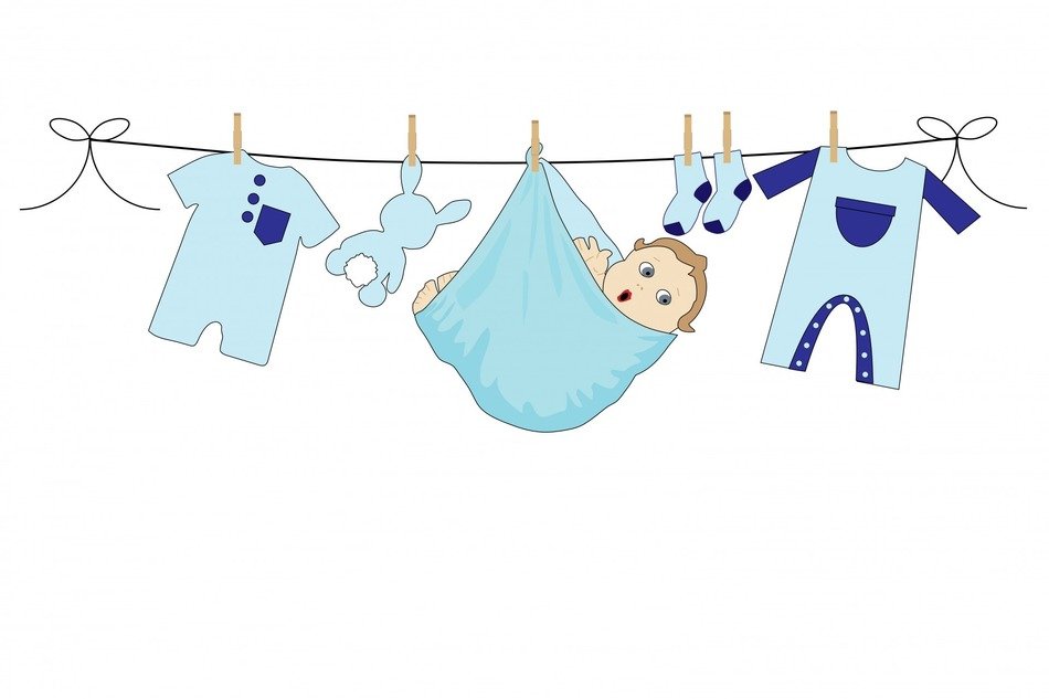 baby boy blue clothes line