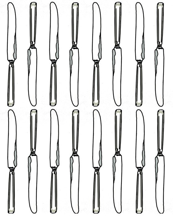 table knives clip art silver grey