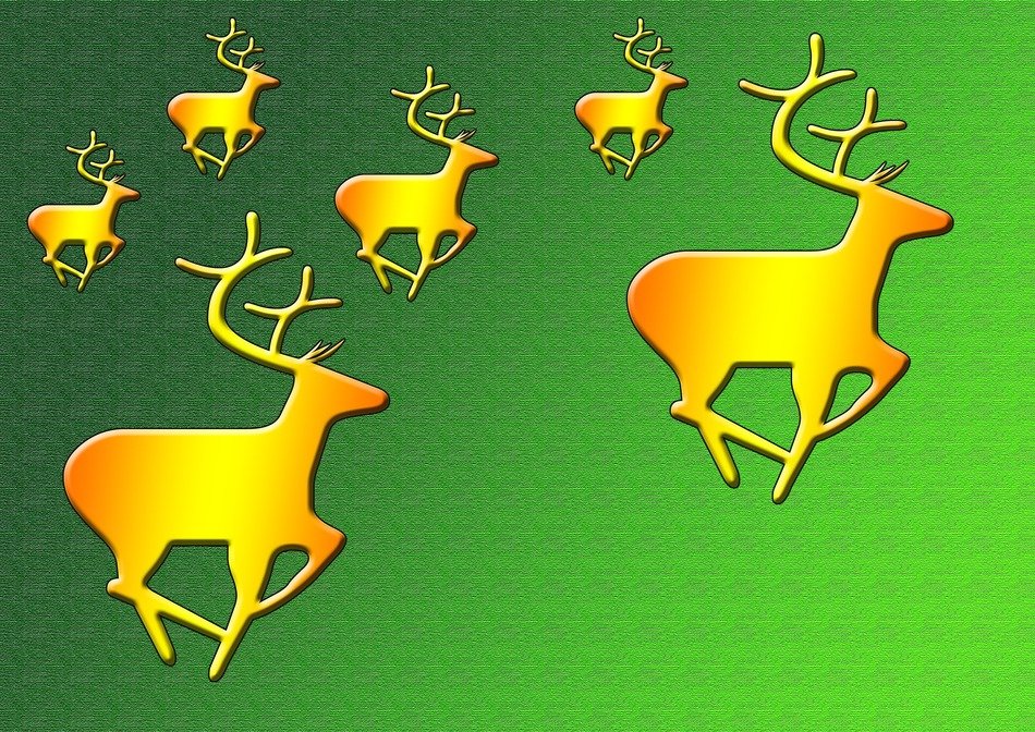 background green christmas reindeer