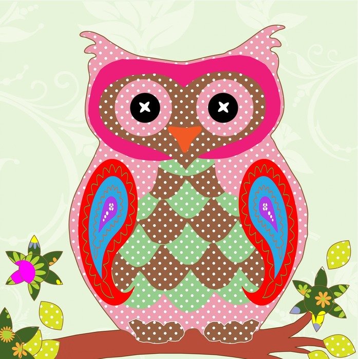 owl bird art colorful pattern