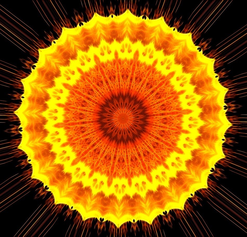 kaleidoscope mandala sun rays