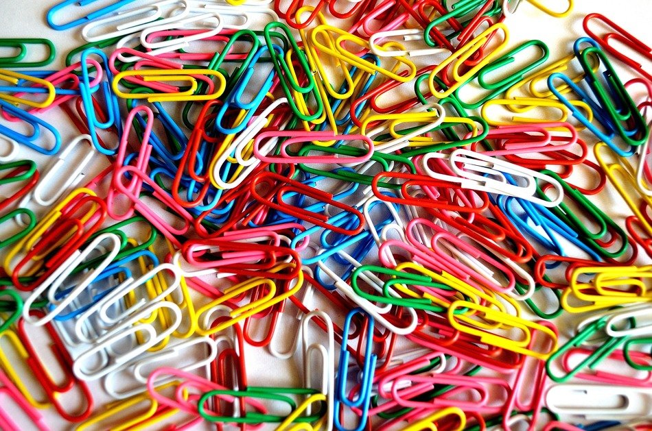 colorful paper clips background for documents