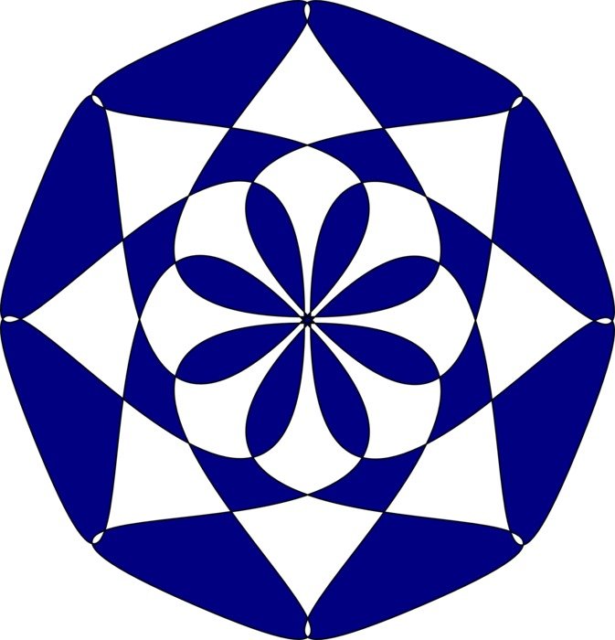 mosaic tile abstract flower star