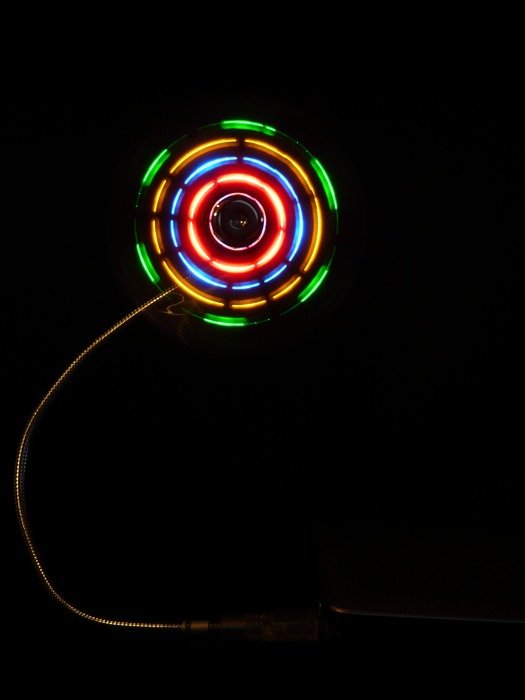 fan air cooling rotate led neon