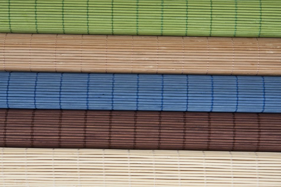 bamboo mat color green blue