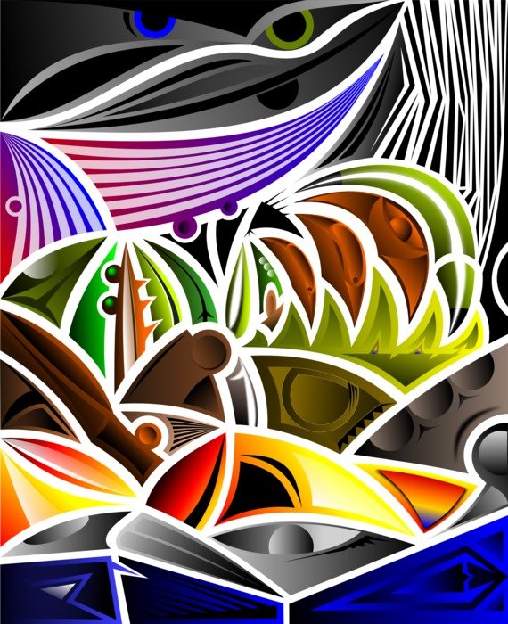 abstract cubism surreal pattern
