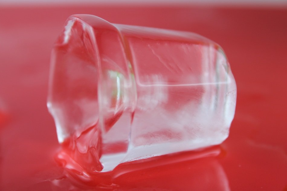 iceberg red background ice