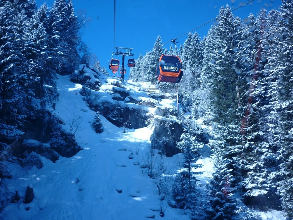 snow blue mountains landscape