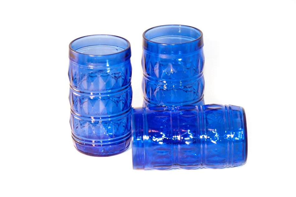 drinking glasses glass blue cup