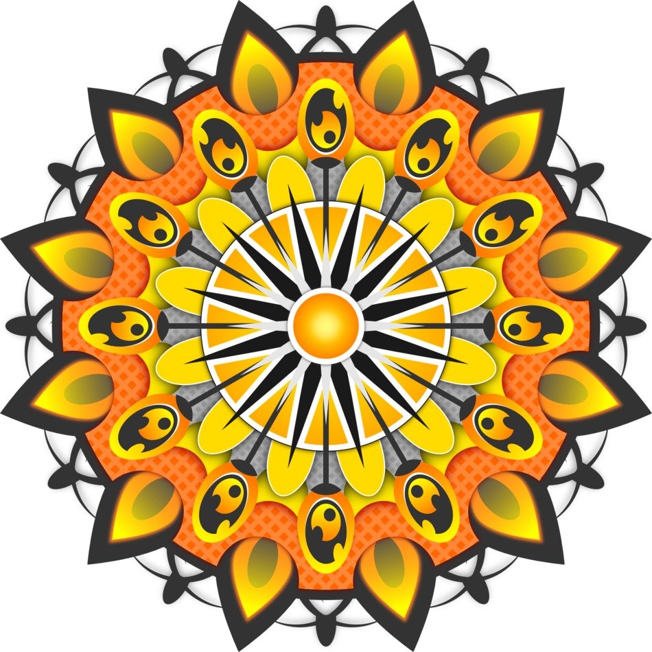 mandala pattern shape yellow