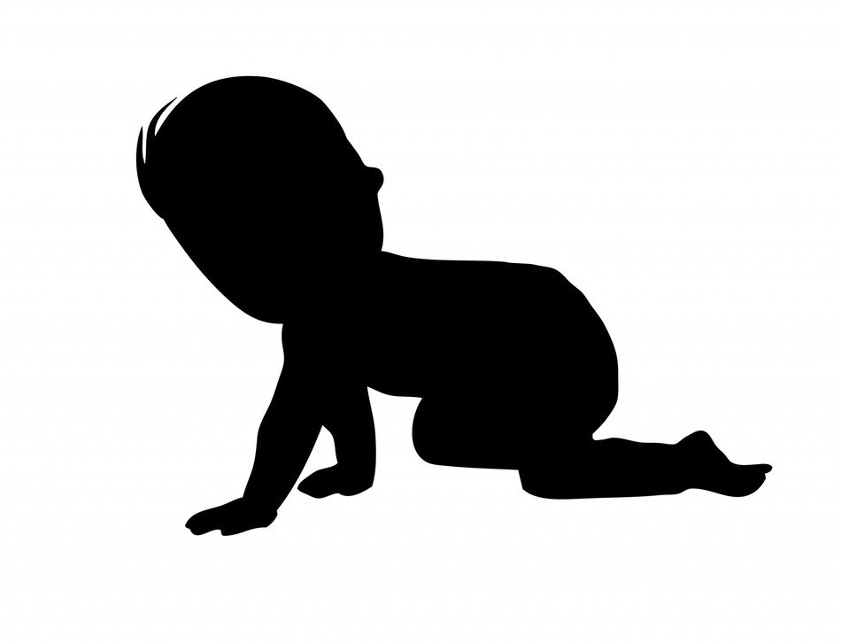 baby boy crawling black