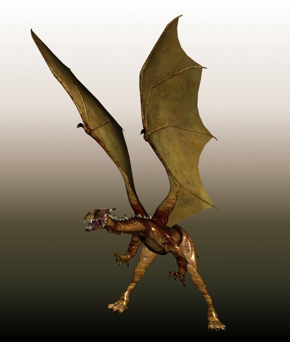 dragon golden grey background