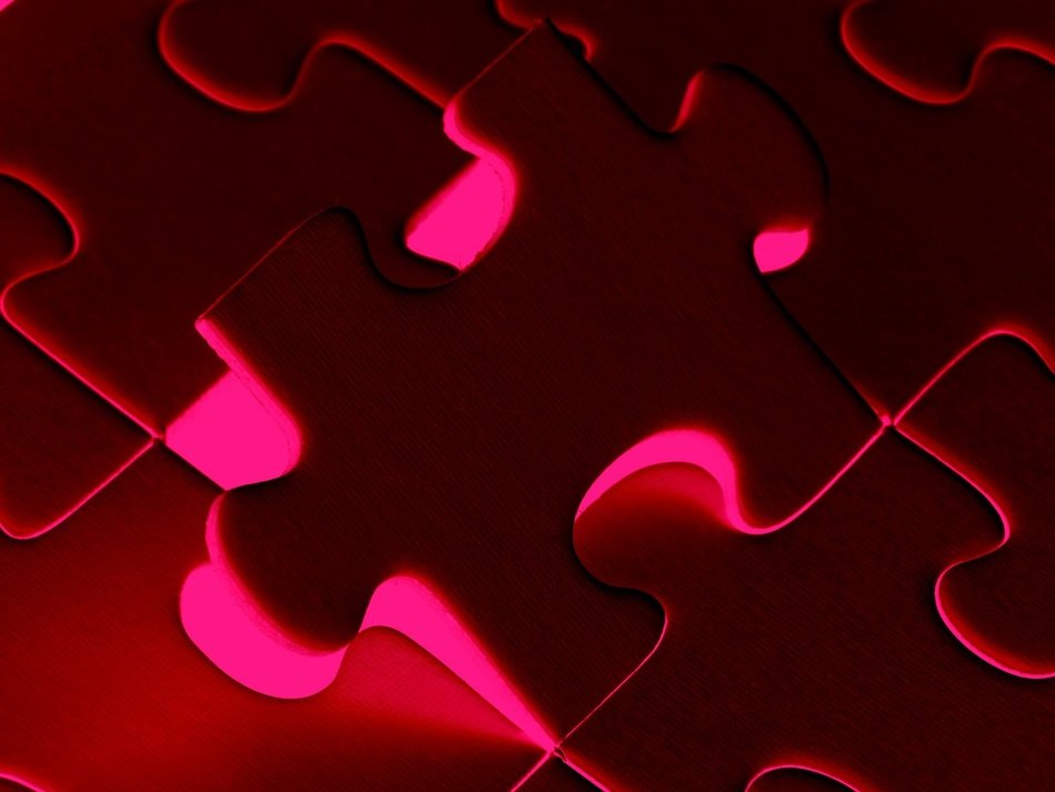 puzzle bright red background