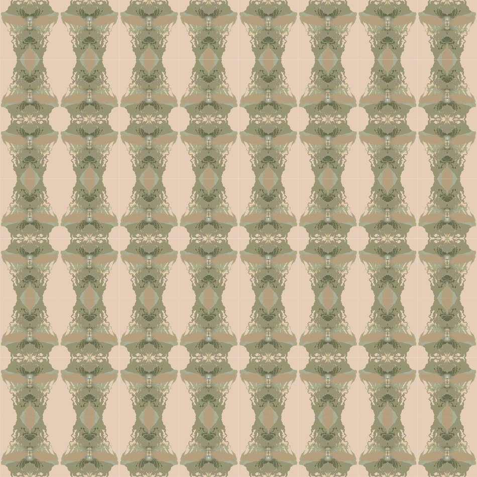 ornament on beige wallpaper