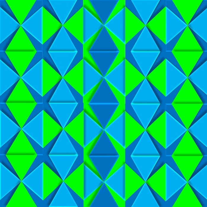 geometric 3d aqua lime green