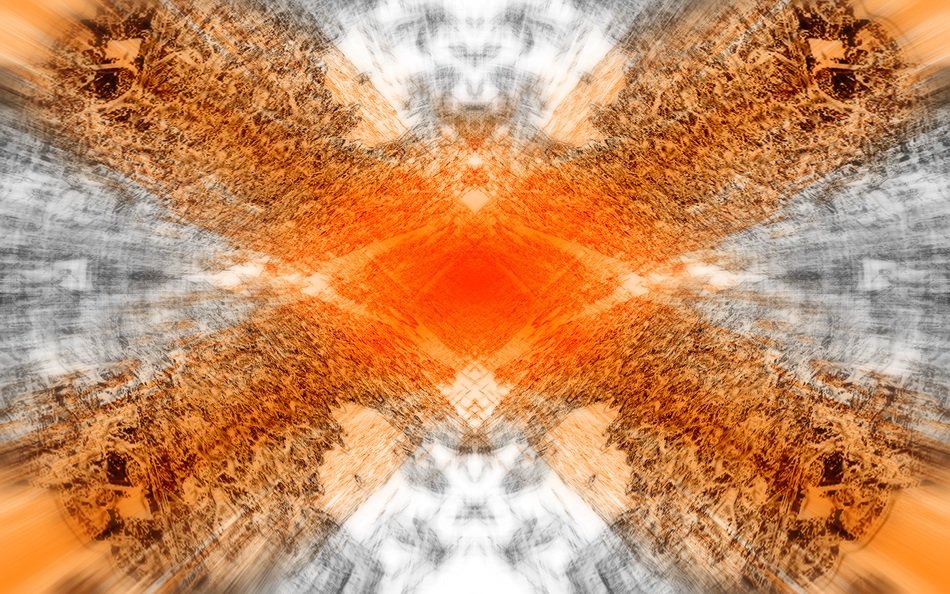 digital abstract orange white