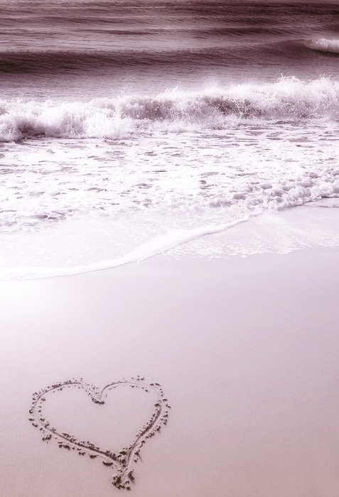 background beach heart hearts sea
