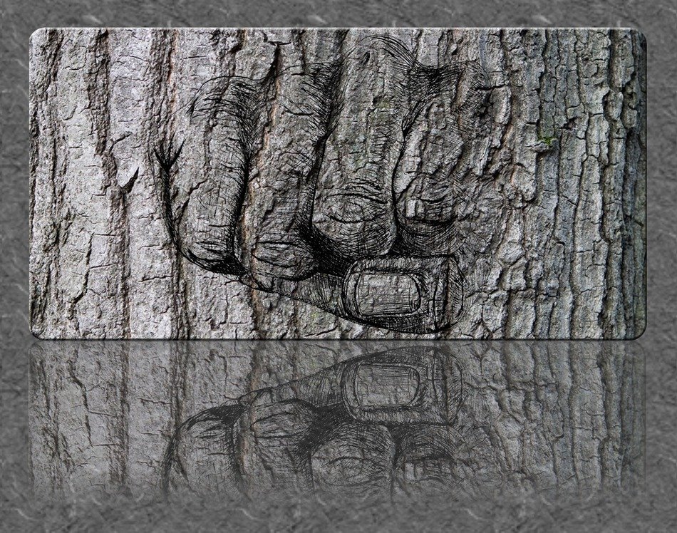 fist mark sketch reflect tree