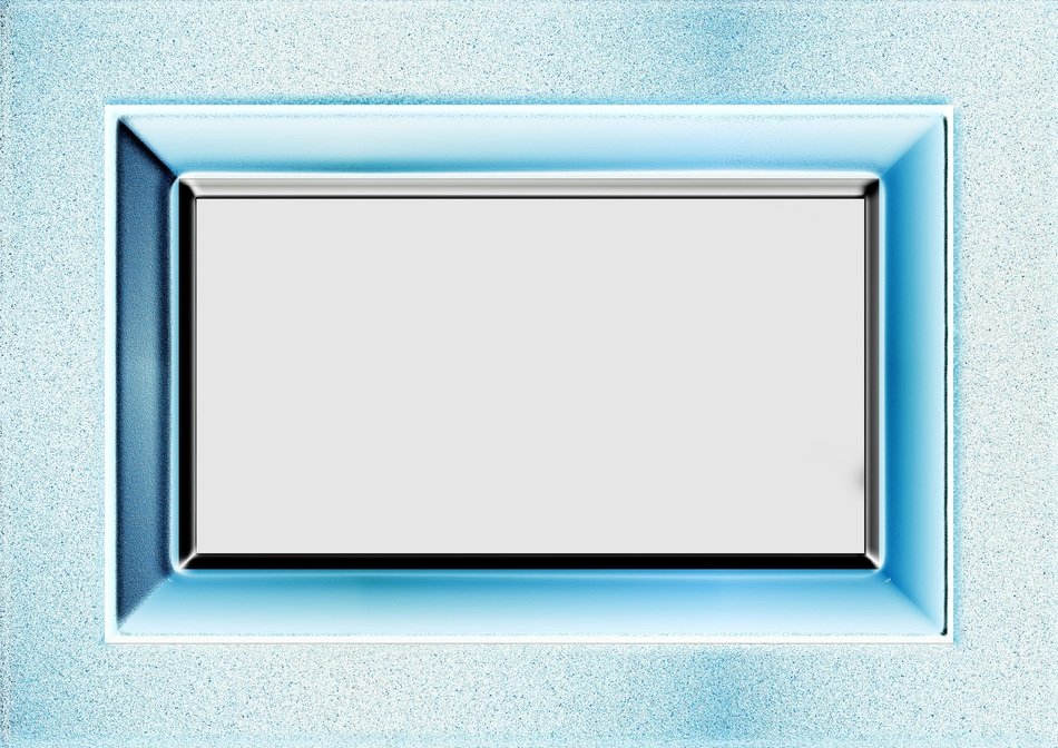 White background in blue frame